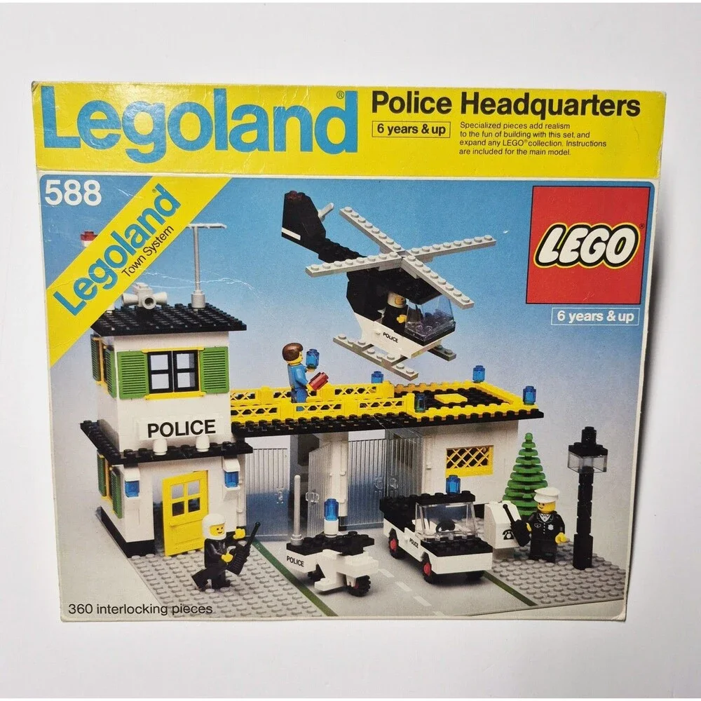 LEGO 588 Empty OUTER FLAP Box ONLY Legoland Police Headquarters 1979 FLAT Town